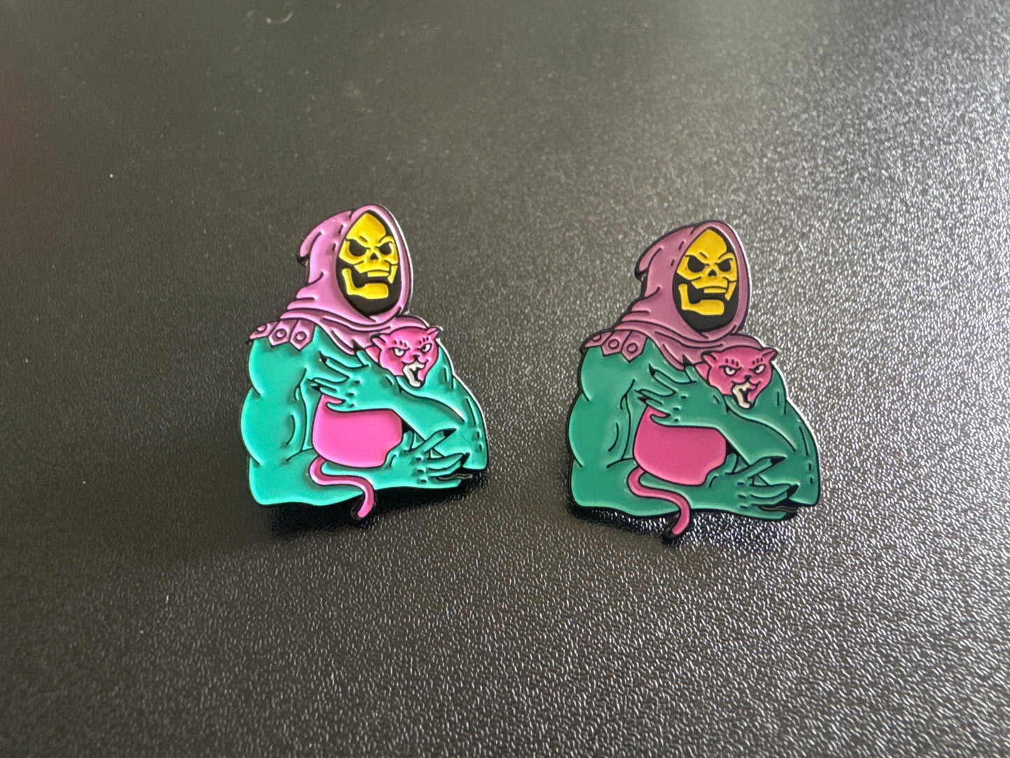 Skeletor Loves Cats Pin