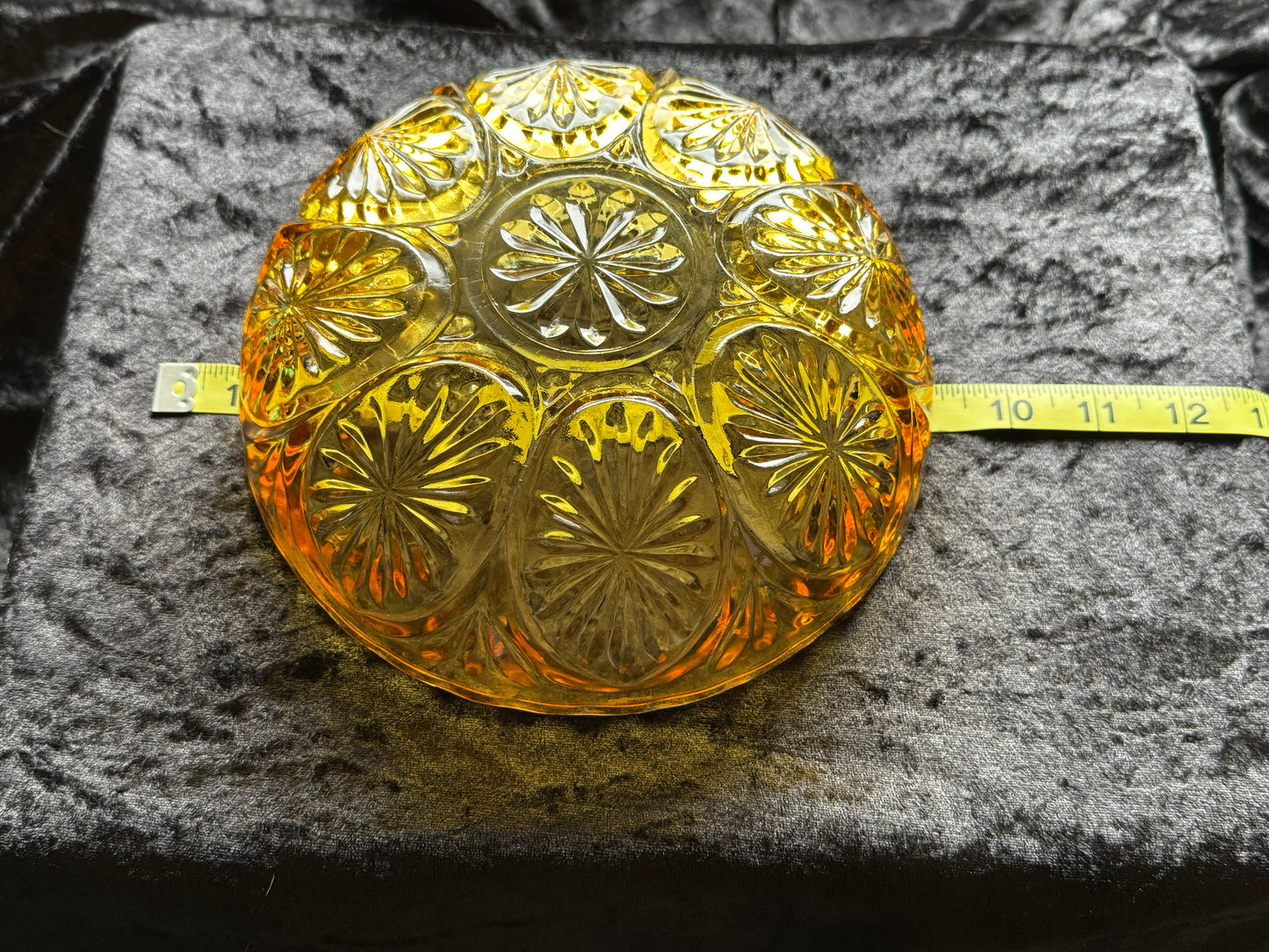 Anchor Hocking Amber Glass Bowl With Sunburst Design