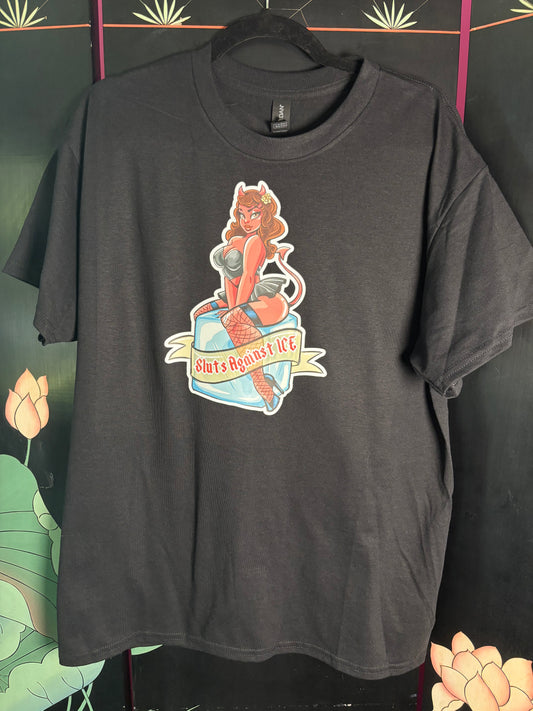Sluts Against ICE black tee