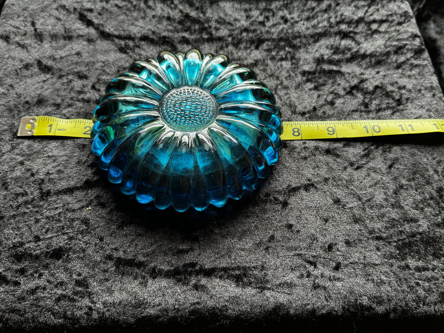 Hazel Atlas Blue Sunflower Pattern Dish