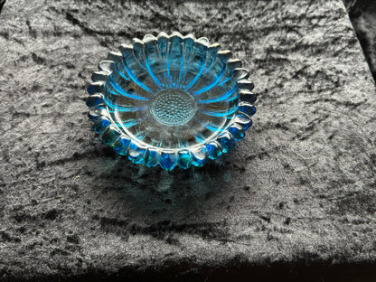 Hazel Atlas Blue Sunflower Pattern Dish