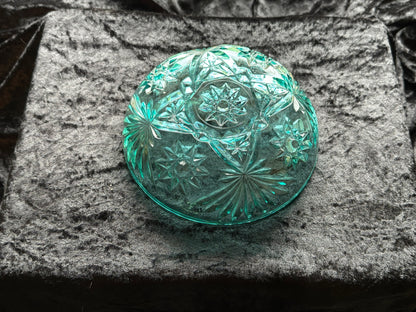 Anchor Hocking Early American Prescut BLUE Star of David Bowl