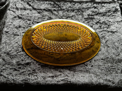 Vintage Amber Glass Diamond Tray