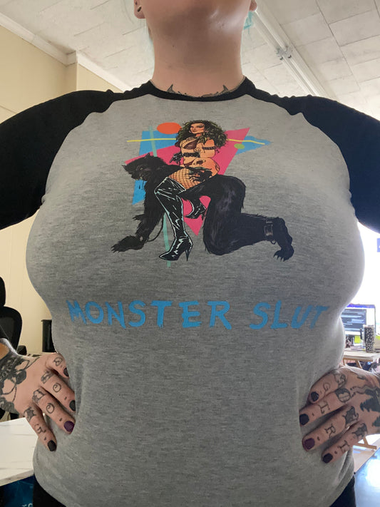 Monster Slut- Grey/Black - MEDIUM