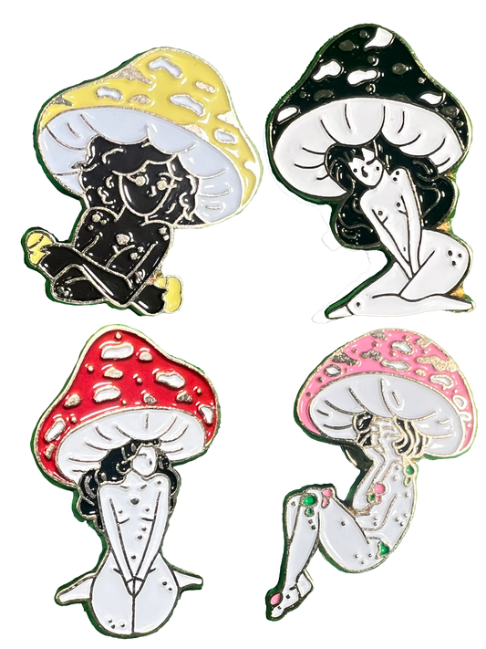 Mushroom Lady Pins