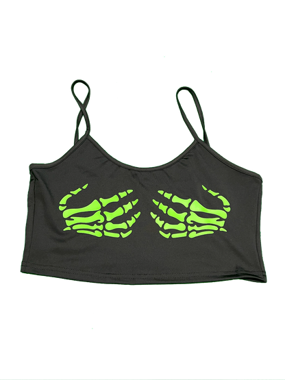 Skeleton Hands Crop Tank