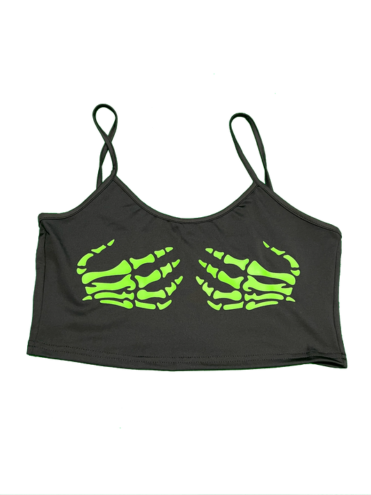 Skeleton Hands Crop Tank