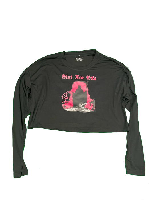 Slut for Life Long Sleeve Crop Top