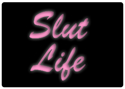 Black gift card with pink letters saying "Slut Life"